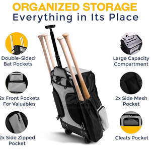 Sac à dos de baseball extra large Bagnex 600D 50-70L unisexe antichoc pour équipement de batte avec logo personnalisé pour l'entraînement et les tournois - Product Image 5