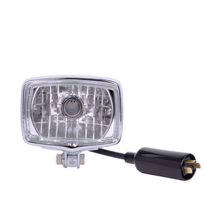 Faro Delantero para Motocicleta JY-20M2, Estilo Clásico Retro con Lente de Vidrio Transparente, Carcasa de Hierro, Reemplazo de 6V/12V - Product Image 1