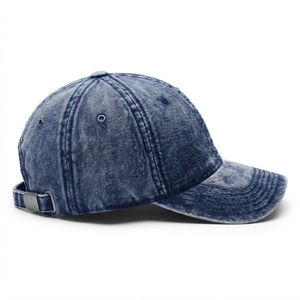 Casquette de baseball unisexe vierge à 6 panneaux en denim, taille ajustable, visière incurvée, non structurée, prix d'usine, faible MOQ - Product Image 3