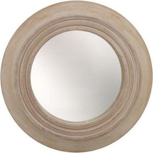 Espejo de pared redondo moderno con marco de madera maciza, madera de acacia marrón natural, espejo decorativo circular para baño y sala de estar - Product Image 3