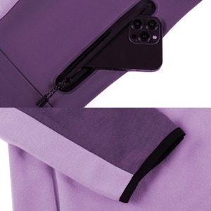 Chándal Unisex Morado de Color Sólido con Bloques de Color, Cremallera Completa, Cuello Alto, Ropa Deportiva Casual con Bolsillos Laterales, para Otoño, Corte Regular - Product Image 6