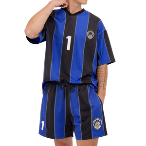 Maillot de football personnalisable haut de gamme, style streetwear oversize, col en V, en maille, pour le sport, vente en gros, unisexe, respirant, haute performance - Product Image 6