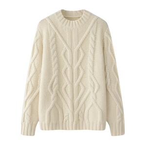 Logotipo personalizado en relieve cuello redondo de gran tamaño Unisex suéter sudaderas mujeres prendas de punto 2026 - Product Image 3