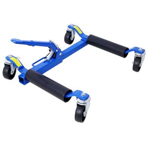 Set di 2 ruote idrauliche blu per auto Dolly con capacità di 1.250 libbre a cricchetto del pedale sollevamento del veicolo che posiziona i pattini per auto - Product Image 5