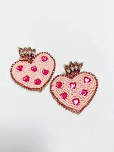 ต่างหูพู่ลูกปัดหลากสีแนวโบฮีเมียนยาวหลากสีสีรุ้ง - Product Image 4