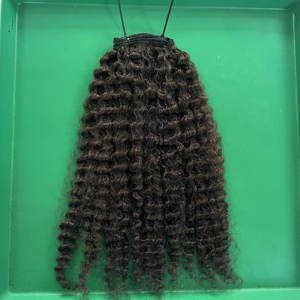 Qhair vietnamita suave de alta calidad cabello crudo suave y sedoso negro birmano rizo doble dibujado paquetes de Qhair - Product Image 5