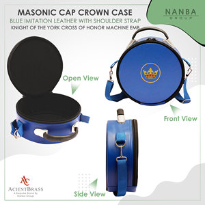 Estuche Premium para Gorra de los Caballeros Masónicos de York con Cruz de Honor - Bolsa de Transporte Azul Suave con Cierre de Cremallera, Ligera - Product Image 2
