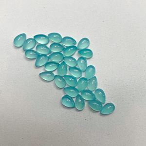 Envío listo, calidad fina, 8x12mm, calcedonia Natural Aqua, cabujones en forma de pera, cristal cuadrado, fabricación de joyas semipreciosas - Product Image 1