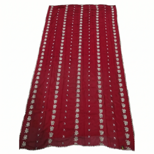 Venta al por mayor de textilios AHE: Pañuelo de chifón para mujer, estilo Jaal Booti, con bordado floral de pedrería, suave, ligero y transpirable para verano. - Product Image 2