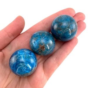 Chakralume Natural Neon Blue Apatite Sphere <b>Crystal</b> <b>Ball</b> Healing Stone for Reiki Meditation & Feng Shui Energy Decor Wholesale - Product Image 3