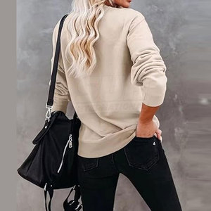 เสื้อสเวตเชิ้ตผู้หญิงทรงหลวมใส่สบายสำหรับฤดูหนาว ผลิตจากผ้าฝ้าย 100% พิมพ์ลาย DTF เป็นมิตรต่อสิ่งแวดล้อม แห้งเร็ว ดีไซน์คุณภาพสูง ระบายอากาศได้ดี - Product Image 2