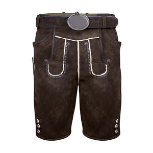 กางเกงขาสั้นหนังปักลายสไตล์ High Street ดีไซน์สวยสำหรับใส่กลางแจ้ง กางเกงหนังสั่งทำสำหรับผู้ชาย - Product Image 6