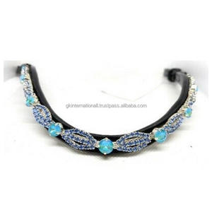 Bandeau à sourcils de cheval en forme ondulée, magnifique décoration avec dentelle bleue, noir, offre spéciale - Product Image 3