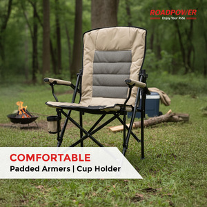 ROADPOWER (RP-CHR-90) Portable <b>Padded</b> Camping <b>Chair</b> Premium Comfort With Cup Holder & Armrests, Ideal For Camping, And Fishing - Product Image 5