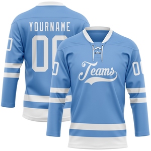 Wholesale Best Selling OMMIZ INDUSTRY Custom <b>Green</b> White Hockey <b>Lace</b> Neck Jersey - Product Image 3