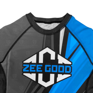 Achetez des rashguards à manches courtes personnalisés avec logo, haute performance, pour hommes et femmes, pour l'entraînement BJJ MMA. - Product Image 3