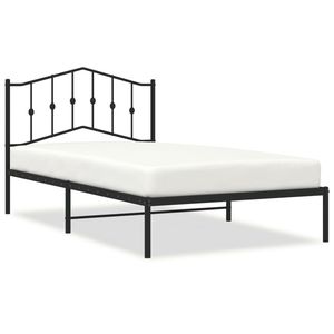 Base de Cama Doble Moderna de Acero Negro, Diseño Rectangular, Cama de Metal - Product Image 2