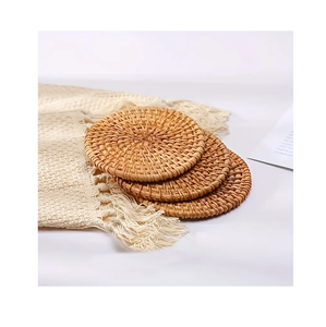Customised Size & Shape Boho rattan <b>Table</b> <b>Coaster</b> for Dinner Home Decor Accessories With Amazing Price - Product Image 5