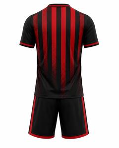 Ensemble de football pour hommes, col en V, manches courtes, respirant, anti-transpiration, polyester sublimé, coupe athlétique, toutes saisons, personnalisable - Product Image 2