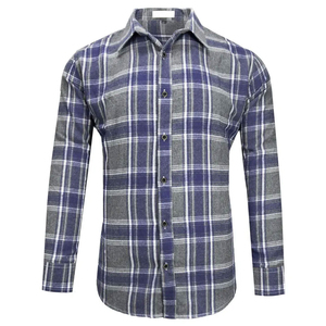 Men's Stylish 100% Cotton Plaid Flannel Shirt With Durable <b>Stand</b> Collar Breathable For <b>Work</b> Or Wear In All Season - Product Image 1