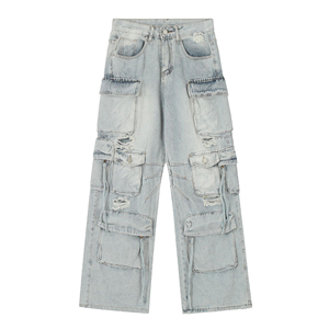 Pantalones Vaqueros Rectos de Pierna Ancha para Hombre, 100% Algodón Tejido, Ecológicos, de Secado Rápido, Ligeros, Personalizables y a la Moda - Product Image 6