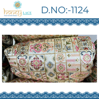 Tissu non tissé Honey Lace, doux au toucher, respirant, brodé de perles florales, style Fendy, pour vêtements de mariage, décoration intérieure, style élégant, pour filles