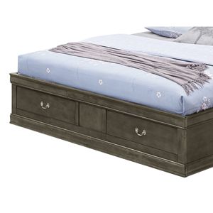 Elegante Letto King Size Grigio con Rivestimento per Camere da Letto Senza Tempo - Product Image 2