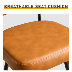 2 Pcs Brown PU Swivel Bar Stools with Bentwood Back Panel and Metal Legs Removable <b>Backrest</b> - Product Image 6