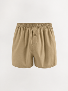 Men's High Waist Knitted Cotton Oxford Shorts Solid Color Button <b>Elastic</b> Waist Casual Breathable Eco-Friendly Short Shorts for - Product Image 1