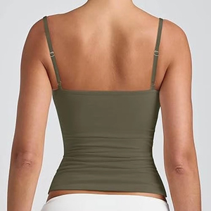 Débardeurs de sport pour femmes, couleur marron, respirants, vêtements de fitness, débardeurs courts côtelés pour femmes - Product Image 5