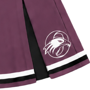 Jupe plissée bordeaux pour femmes et filles, idéale pour la danse, les entraînements, les compétitions et les tenues de sport. - Product Image 6