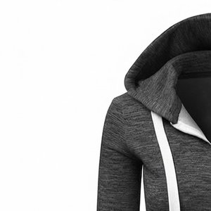 Sweat-shirt à capuche zippé pour femme, personnalisé avec logo, très demandé, couleur unie, tricoté, manches longues, respirant, pour l'automne et l'hiver - Product Image 5