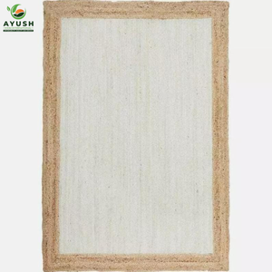 Tapis décoratifs tressés et cousus à la main en fibres de jute 100% naturelles, tapis sur mesure en provenance d'Inde - Product Image 2