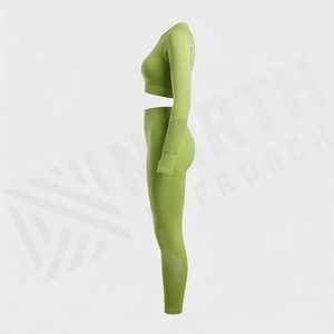 Conjunto Deportivo de Dos Piezas sin Costuras para Mujer, Ropa Deportiva para Yoga, Gimnasio, Ejercicio, Ropa Deportiva - Product Image 3