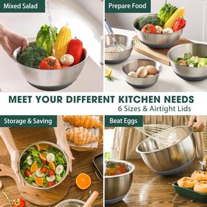 Wholesale Premium Stainless Steel Home Kitchen Food Container Storage Mixing Bowl Set Food Containers with Lids Airtight - Product Image 6