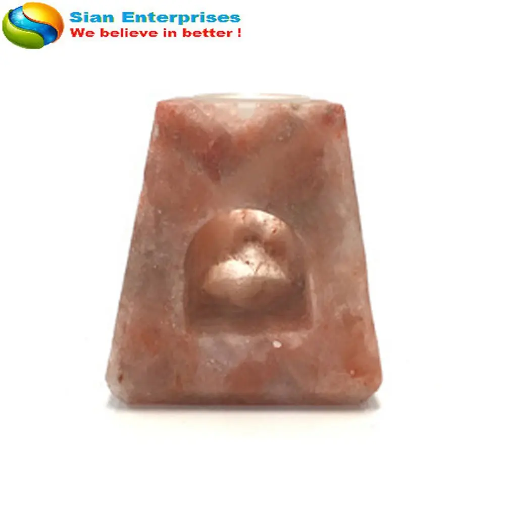 Queimador de óleo superior Serenity esculpido em cristal natural de sal de rocha do Himalaia em forma de mão da Sian Enterprises