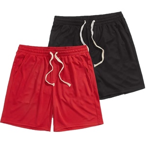 Short de plage de jogging d'été pour hommes personnalisé 2 pièces avec cordon de serrage à la taille imprimé lettre élastique polyester décontracté brodé - Product Image 1