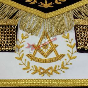 High Quality Leather <b>Masonic</b> Regalia Velvet Grand Embroidered Handmade Aprons-Provincial Star International <b>Gift</b> Craft - Product Image 4