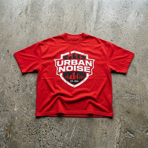 Camiseta Corta de Algodón Personalizada con Estampado Gráfico, Estilo Streetwear, Efecto Desgastado por el Sol, Lavada, Vintage, de Corte Cuadrado y Peso Pesado para Hombre - Product Image 4