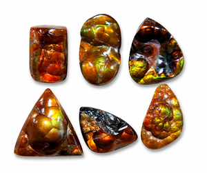 Natural Mexican Fire Agate Druzy Cabochon Smooth Mix Shape Loose Gemstone for Jewelry - Product Image 1