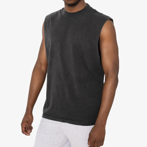 2026 Solid Silk Screen Printed Breathable Knitted 100% Cotton <b>Plus</b> <b>Size</b> Sleeveless Muscle Fit O-Neck Casual Tank <b>Top</b> Men 140g - Product Image 3