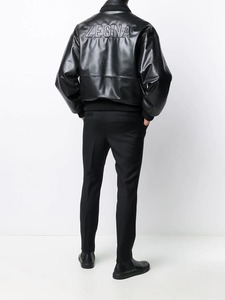 Veste en cuir d'hiver pour hommes du Pakistan avec col montant et broderie en tissu toile respirant et coupe-vent - Prix de gros - Product Image 4