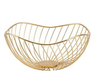 Premium Modern <b>Gold</b> Wire Bowl <b>Storage</b> <b>Basket</b> For Home Decoration And Organizing Tabletop Essentials - Product Image 3