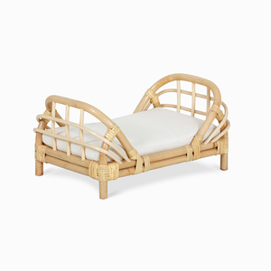 Cama de bebé de ratán natural estilo boho para dormitorio, cama infantil ecológica con cojín suave, cama para muñecas, se acepta OEM de HNH Craft - Product Image 2