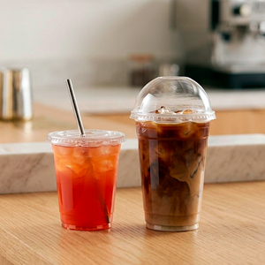 Clear PP <b>Plastic</b> <b>Cups</b> With Lids For Beverage Coffee Tea Juice 95mm Diameter Transparent Disposable <b>Cup</b> - Product Image 1