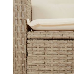 5-Piece Beige Poly <b>Rattan</b> Patio Dining Set with <b>Cushions</b> Garden Sets - Product Image 5