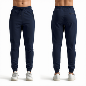 Nouvel Arrivage – Pantalon de Jogging Unisexe Premium en Molleton Bleu Marine, Coupe Décontractée en Coton Épais, Bas de Tenue Tendance - Product Image 2