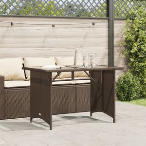 Table de jardin extérieure en rotin PE marron 43,3 x 26,8 pouces - Product Image 3