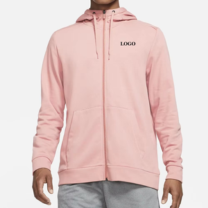 Soft Blush Pink Zip Up Hoodie For Men Premium Lightweight Cotton <b>Jacket</b> Casual Streetwear Comfortable Everyday Winter Fashion - Product Image 1