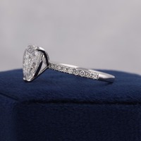 Bague de fiançailles en diamant cultivé en laboratoire certifié IGI, pavé, 0,3 carat, or blanc 10/14/18 carats, bijoux élégants et durables